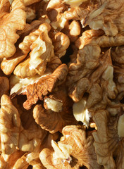 organic walnuts on wooden background