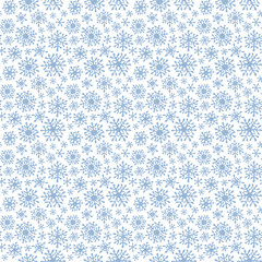 Christmas seamless doodle pattern with snowflakes
