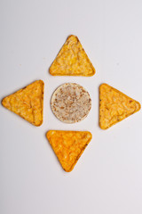 rise crackers isolated on white background