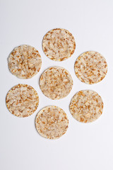 rise crackers isolated on white background