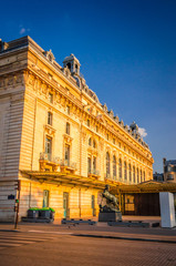 Fototapeta na wymiar Sunset view of D'Orsay Museum on left bank of Seine, Paris, France.