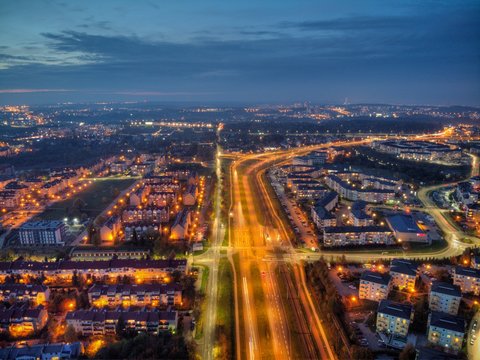 southern gdansk city at night