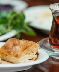 close up of turkish cheese water bourak