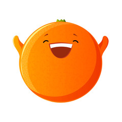 Cute orange character. Kawaii fruit vector characters isolated on white background