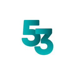 53 Years Anniversary Celebrations Vector Template Design Illustration