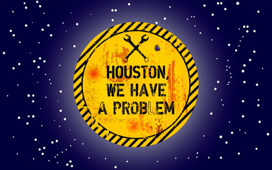 Naklejka premium Grungy website failure warning sign or splash screen, houston, we have a problem, vector illustration,full screen with background