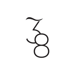 38 Years Anniversary Celebrations Vector Template Design Illustration