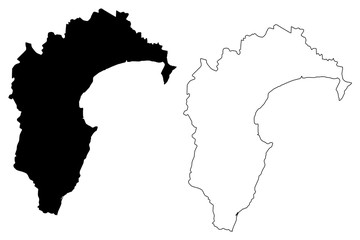 Hawkes Bay Region (Regions of New Zealand, North Island) map vector illustration, scribble sketch Hawke's Bay map....