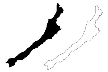 West Coast Region (Regions of New Zealand, South Island) map vector illustration, scribble sketch West Coast map....