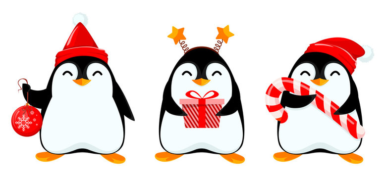 Cute little penguin, set of three poses