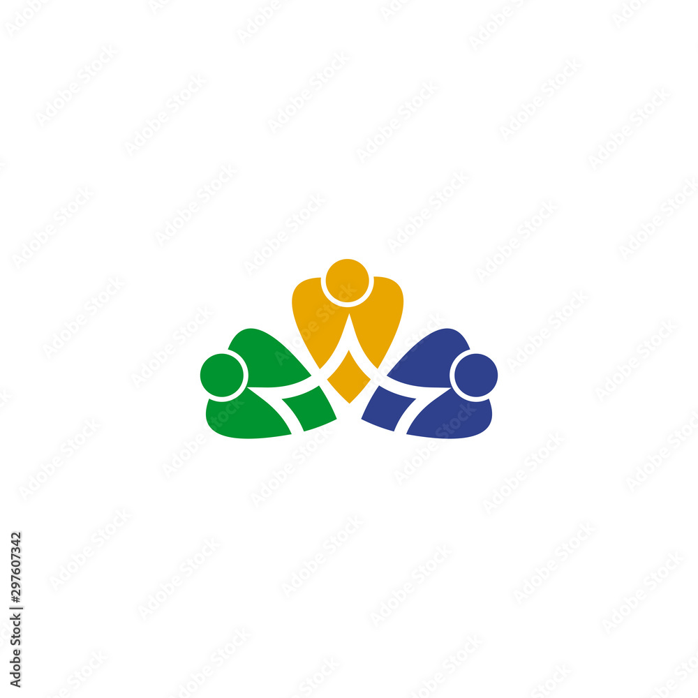 Sticker community and adoption care logo design vector template