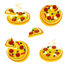 pizza set. Collection icon pizza. Vector