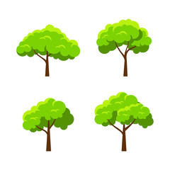Set of Trees Vector element design, flat , modern, and trendy design.