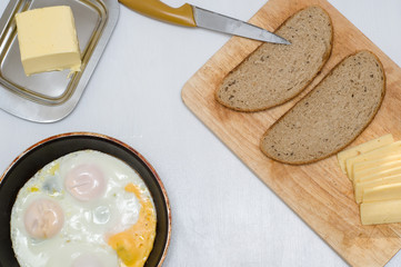 Flat lay food. Morning. Breakfast 