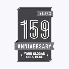 159 years anniversary design template. One hundred and fifty-nine years celebration logo. Vector and illustration.