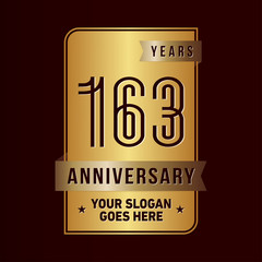 163 years anniversary design template. One hundred and sixty-three years celebration logo. Vector and illustration.