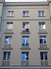 facade of a building old windows
