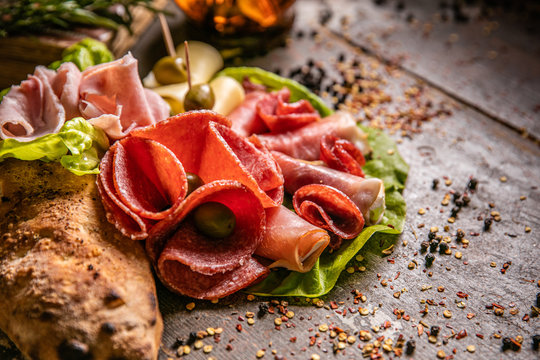 Salami Plate On The Table