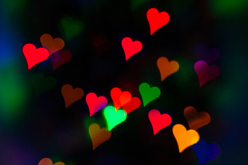 hearts on black background 