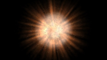 explosion in space over a black background