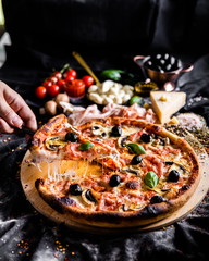 Italian pizza with ingredients
