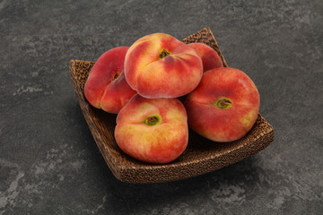 Sweet ripe tasty flat peach