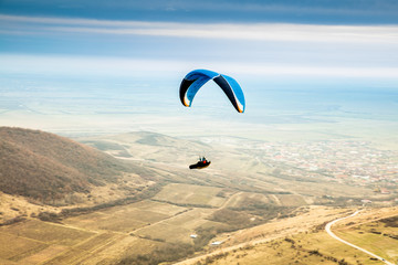 Paragliding over the mountains