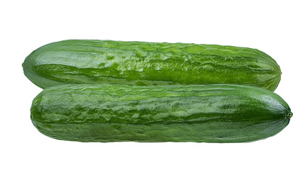 Fresh cucumber isolated on white background with clipping path