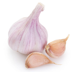 Fresh garlic on white background