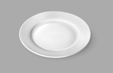 white plate on gray