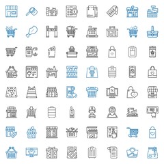 supermarket icons set