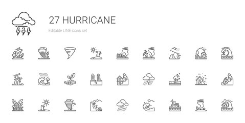 hurricane icons set