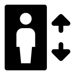 Elevator Glyph Icon Vector