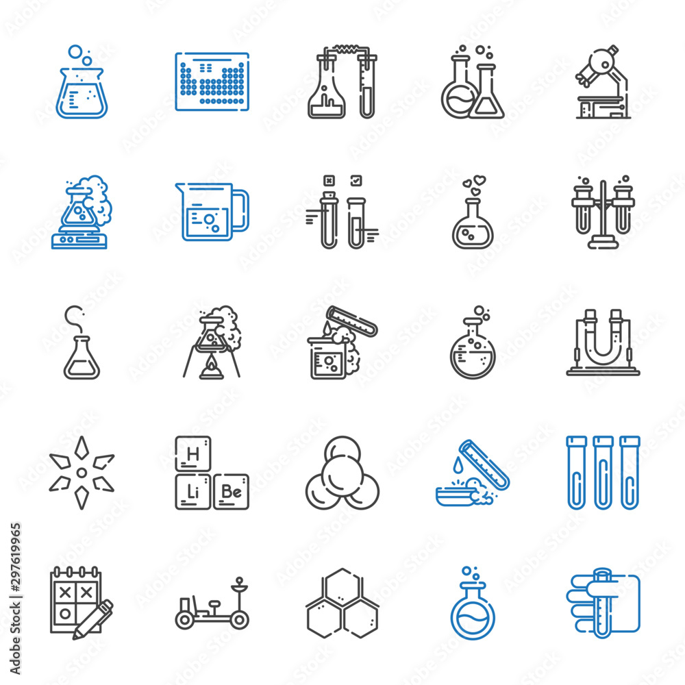 Sticker lab icons set