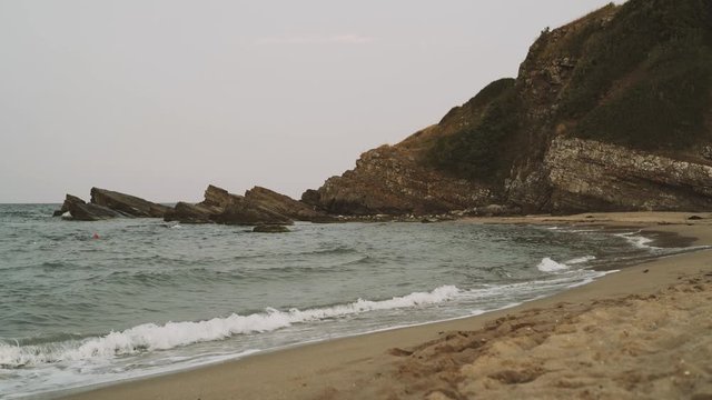 butamyata beach in sinemorets in the late afternoon, Bulgaria 
