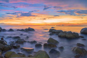 sunset above the large rocks at Lam Sai. Lam Sai is in between Kata beach and Karon beach  close to Pu island.