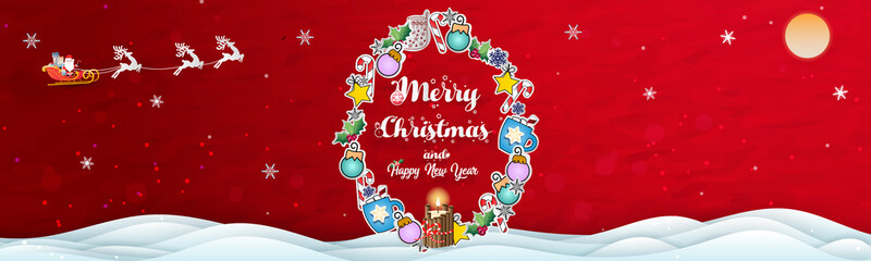 Fototapeta na wymiar Merry Christmas and happy new year. Celebrate for season's greeting for landscape gold background, snow, card, and happiness. Vector Illustration