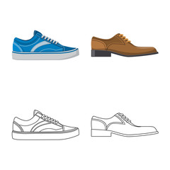 Vector illustration of man and clothing symbol. Set of man and wear vector icon for stock.