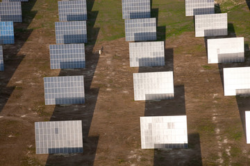 Aerial view  of solar panels Huelva Province, Spain