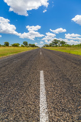Long striaght road in Botswana, Africa