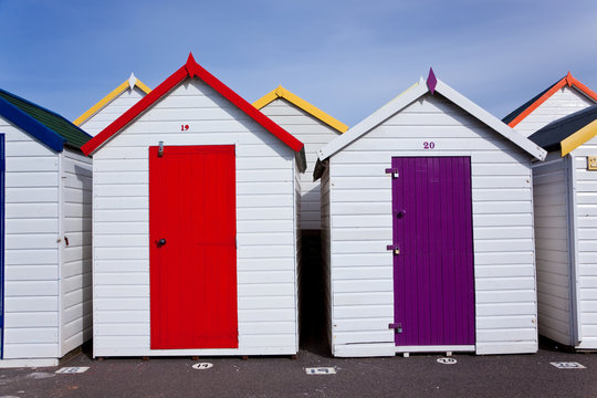 Beach huts, Goodrington, Paignton, Devon, UK