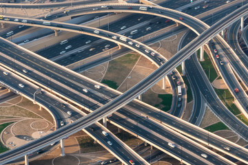 Flyover & freeway interchange, Dubai, United Arab Emirates, U.A.E.