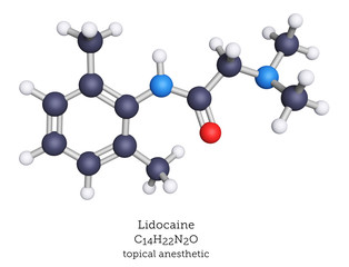 Lidocaine topical anesthetic as a molecular model