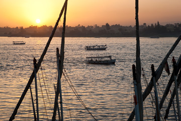 Sunset over Nile, Luxor, Egypt