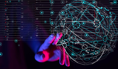 Big data visualization. Network connection structure