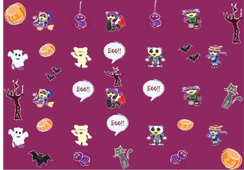 Party halloween with Mr.purple bear wallpaper-Crimson