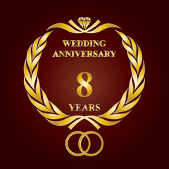 Wedding Anniversary logo for 8 years celebrating