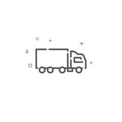 Truck simple vector line icon. Symbol, pictogram, sign. Light background. Editable stroke