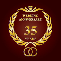Wedding Anniversary logo for 35 years celebrating