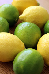 A group of Lemons and Limes close up